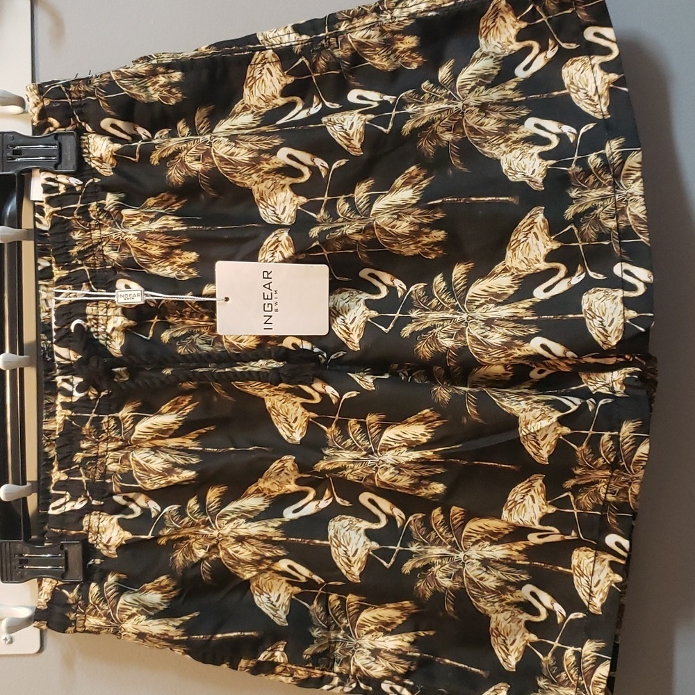 Ingear NWT Flamingo and Palm Tree Swim Trunks